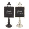 Grayson Lane Farmhouse Distressed Black and White Finish Metal and Wood Chalkboard Decorative Sign - Set of 2