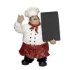 Grayson Lane Traditional Red/White Polystone Decorative Chef with Chalkboard Sign