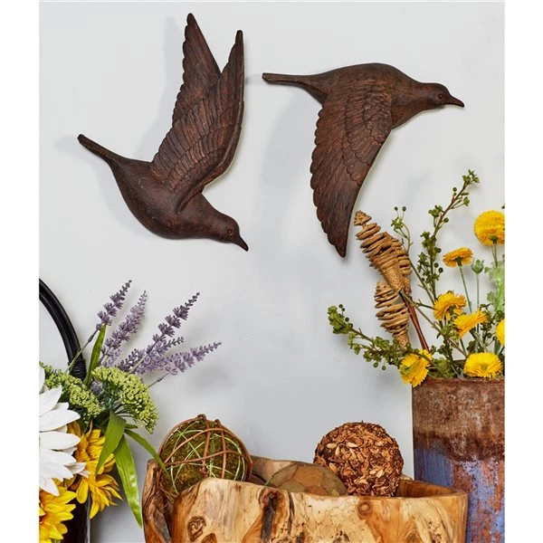 Grayson Lane 11-in H x 11-in W Brown Birds Resin Wall Accent - Set of 3 3 Grayson Lane 11-in H x 11-in W Brown Birds Resin Wall Accent - Set of 3 - Image 3