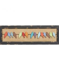 Grayson Lane 12-in H x 38-in W Multicolour Birds Wood Wall Accent