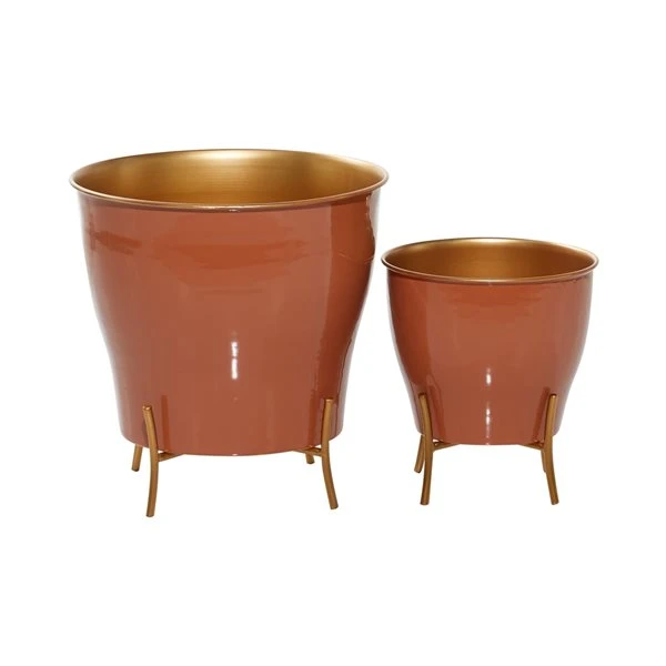 Grayson Lane 11.85-in W x 12-in H Orange Metal Wall Planter - 2-Pack 5 Grayson Lane 11.85-in W x 12-in H Orange Metal Wall Planter - 2-Pack - Image 5