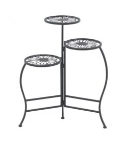 Grayson Lane 24-in Black Outdoor Cast Iron Plant Stand