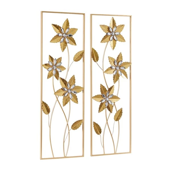 Grayson Lane 36-in H x 12-in W Contemporary Floral Metal Wall Accent - Set of 2 5 Grayson Lane 36-in H x 12-in W Contemporary Floral Metal Wall Accent - Set of 2 - Image 5
