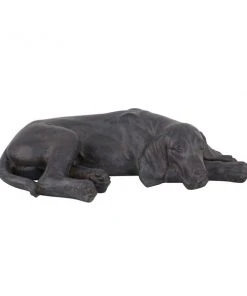 Grayson Lane 6-in x 23-in Black Ceramic Farmhouse Dog Garden Sculpture