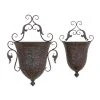 Grayson Lane 16-in W x 22-in H Brown Metal Hanging Planter - 2-Pack