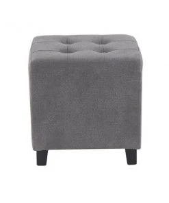 Grayson Lane Modern Grey Polyester Square Ottoman