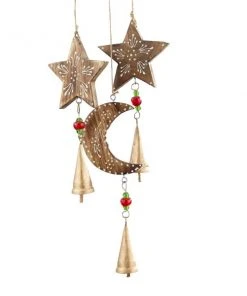 Grayson Lane 27-in Gold Wood Moon Sun and Stars Wind Chime -GRAYSON LANE shop 330942149 AlternateImage3 l