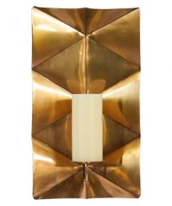 Grayson Lane 1-Candle Gold Metal Sconce Candle Holder
