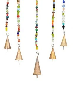 Grayson Lane 30-in Gold Metal Peacock Wind Chime with Multicoloured Glass Beads -GRAYSON LANE shop 330942159 AlternateImage3 l