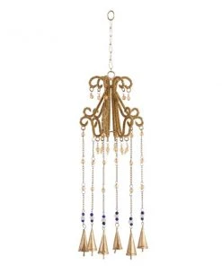 Grayson Lane 31-in Gold Metal Chandelier Wind Chime with Bells