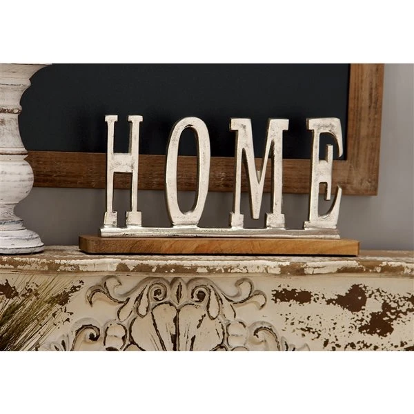 Grayson Lane Glam Silver Wood/Aluminum Home Sign Tabletop Decoration 2 Grayson Lane Glam Silver Wood/Aluminum Home Sign Tabletop Decoration - Image 2