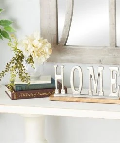 Grayson Lane Glam Silver Wood/Aluminum Home Sign Tabletop Decoration 7 Grayson Lane Glam Silver Wood/Aluminum Home Sign Tabletop Decoration -GRAYSON LANE shop 330942175 AlternateImage3 l