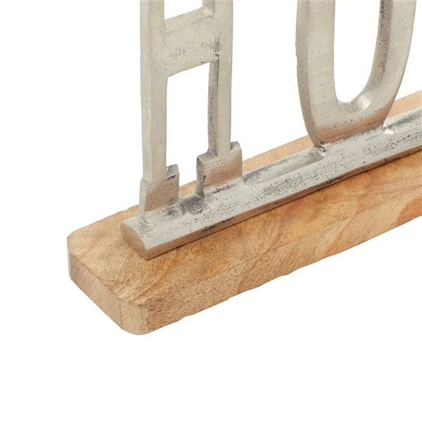 Grayson Lane Glam Silver Wood/Aluminum Home Sign Tabletop Decoration 4 Grayson Lane Glam Silver Wood/Aluminum Home Sign Tabletop Decoration - Image 4