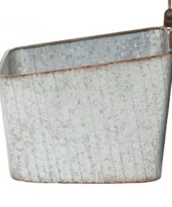 Grayson Lane 16-in x 15-in Silver Metal Farmhouse Planter with Handle -GRAYSON LANE shop 330942176 AlternateImage3 l