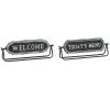 Grayson Lane Farmhouse Black Iron Welcome/Today's Menu Sign Tabletop Decoration with White Trim - Set of 2