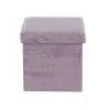 Grayson Lane Modern Pink Polyester Square Integrated Storage Ottoman