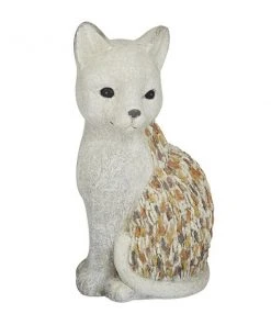 Grayson Lane 13.90-in H x 7.15-in W Grey Cat Garden Statue