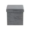 Grayson Lane Modern Grey Polyester Square Integrated Storage Ottoman