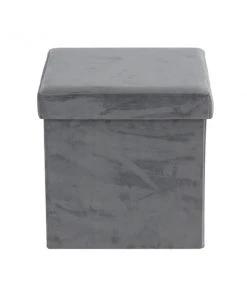 Grayson Lane Modern Grey Polyester Square Integrated Storage Ottoman