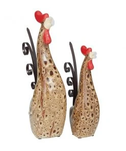 Grayson Lane Multicolour Rooster Garden Statues - Set of 2
