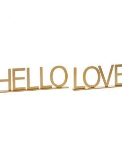 Grayson Lane Traditional Gold Metal Hello/Love Sign Tabletop Decoration - Set of 2