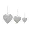 Grayson Lane 21-in Grey Metal Heart-Shaped Wind Chime - Set of 3