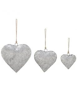 Grayson Lane 21-in Grey Metal Heart-Shaped Wind Chime - Set of 3