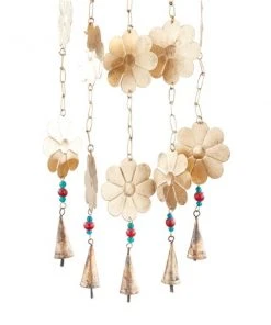 Grayson Lane 32-in Gold Metal Sunface Wind Chime with Dangling Flowers -GRAYSON LANE shop 330942218 AlternateImage4 l