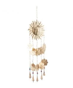 Grayson Lane 32-in Gold Metal Sunface Wind Chime with Dangling Flowers -GRAYSON LANE shop 330942218 AlternateImage5 l