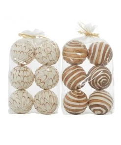 Grayson Lane White/Beige Natural Orbs and Vase Fillers - 2-Pack