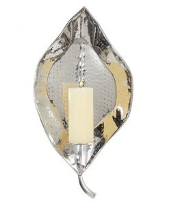 Grayson Lane 1-Candle Metal Sconce Candle Holder - Silver