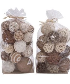 Grayson Lane Brown/Beige Natural Orbs and Vase Fillers - 2-Pack