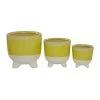 Grayson Lane 7 3/4-in x 7 1/2-in Yellow Ceramic Contemporary Planters - Set of 3