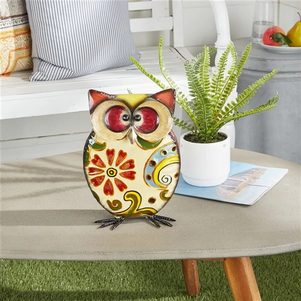 330942255_AlternateImage2_l.jpg Grayson Lane 11-in H x 8-in W Yellow Owl Garden Statue -GRAYSON LANE shop 330942255 AlternateImage2 l