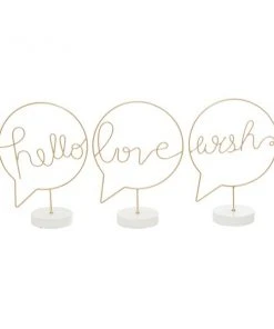 Grayson Lane Traditional Gold MDF/Iron Speech Balloons Tabletop Decoration - Set of 3 -GRAYSON LANE shop 330942257 AlternateImage7 l