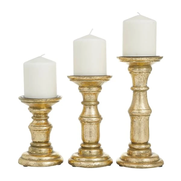 330942258_MainImage_001_l.jpg Grayson Lane 1-Candle Gold Wood Pillar Candle Holders - 3-Pack -GRAYSON LANE shop 330942258 MainImage 001 l