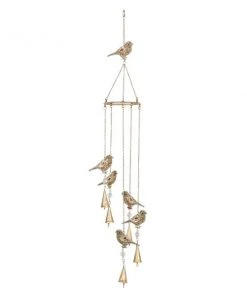 Grayson Lane 39-in Gold Metal Birds Wind Chime