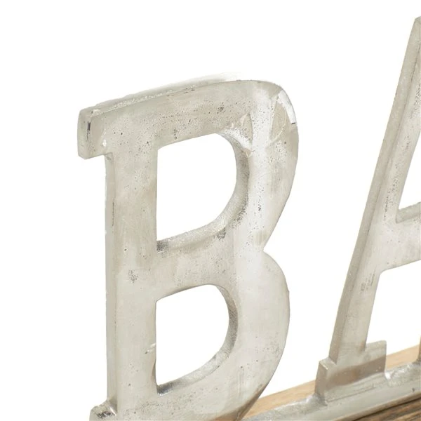 Grayson Lane Glam Silver Aluminum/Wood Bar Sign Tabletop Decoration 3 Grayson Lane Glam Silver Aluminum/Wood Bar Sign Tabletop Decoration - Image 3