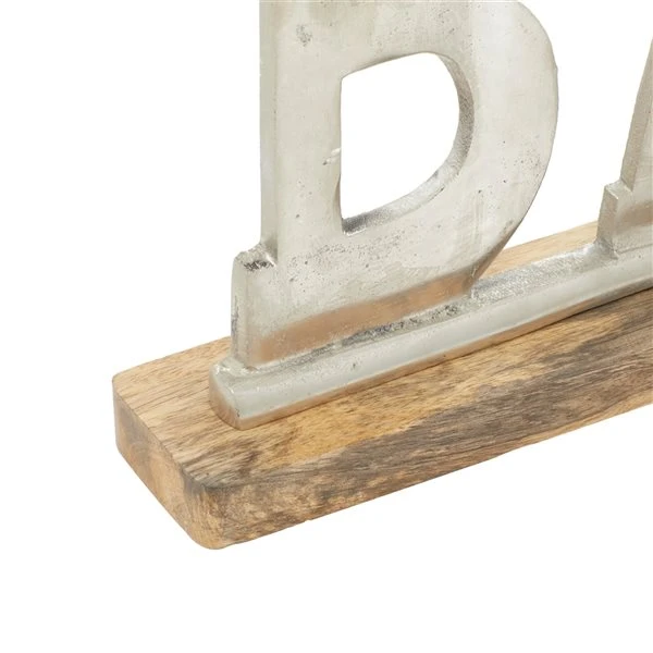 Grayson Lane Glam Silver Aluminum/Wood Bar Sign Tabletop Decoration 4 Grayson Lane Glam Silver Aluminum/Wood Bar Sign Tabletop Decoration - Image 4