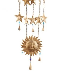 Grayson Lane 39-in Gold Metal Sunface Wind Chime with Moon and Stars -GRAYSON LANE shop 330942267 AlternateImage3 l