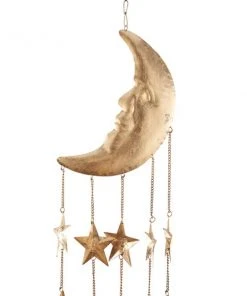 Grayson Lane 39-in Gold Metal Sunface Wind Chime with Moon and Stars -GRAYSON LANE shop 330942267 AlternateImage4 l