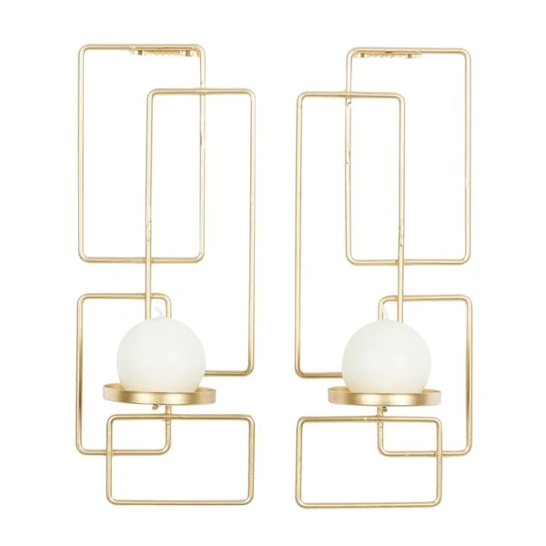 330942269_MainImage_001_l.jpg Grayson Lane 1-Candle Gold Metal Sconce Candle Holders - Set of 2 -GRAYSON LANE shop 330942269 MainImage 001 l