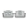 Grayson Lane Farmhouse White Iron Home Sign Tabletop Decoration - Set of 2