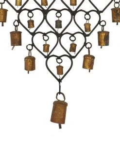 Grayson Lane 30-in Bohemian Gold Metal Heart-Shaped Structure with Bells Wind Chime -GRAYSON LANE shop 330942276 AlternateImage3 l
