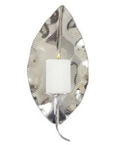 Grayson Lane 1-Candle Silver Metal Sconce Candle Holder