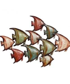 Grayson Lane 18-in H x 26-in W Fishes Metal Wall Accent