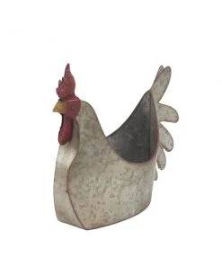 Grayson Lane 12-in x 16-in Grey Metal Farmhouse Chicken Planter -GRAYSON LANE shop 330942296 AlternateImage5 l
