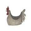 Grayson Lane 12-in x 16-in Grey Metal Farmhouse Chicken Planter