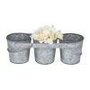Grayson Lane 14-in x 5-in Grey Metal Farmhouse Planter with Handles