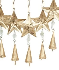 Grayson Lane 35-in Gold Metal Sunface Wind Chime with Dangling Stars -GRAYSON LANE shop 330942303 AlternateImage3 l